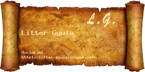 Litter Gyula névjegykártya