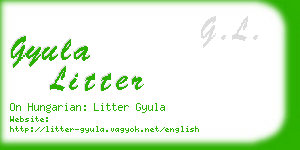 gyula litter business card